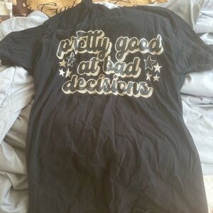 Gildan Black Tee with White Print